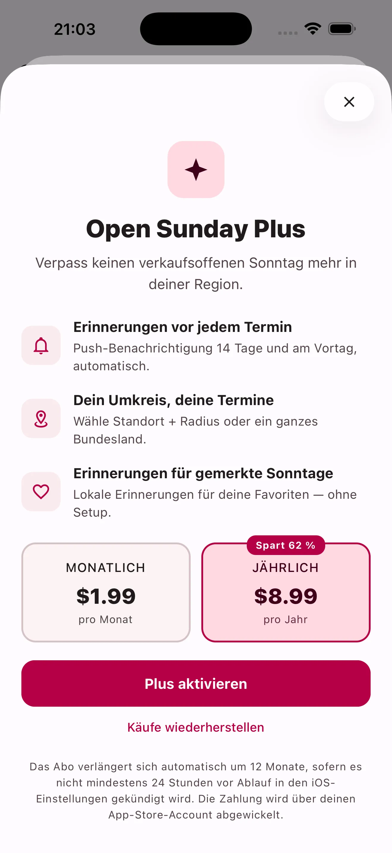 Open Sunday Plus