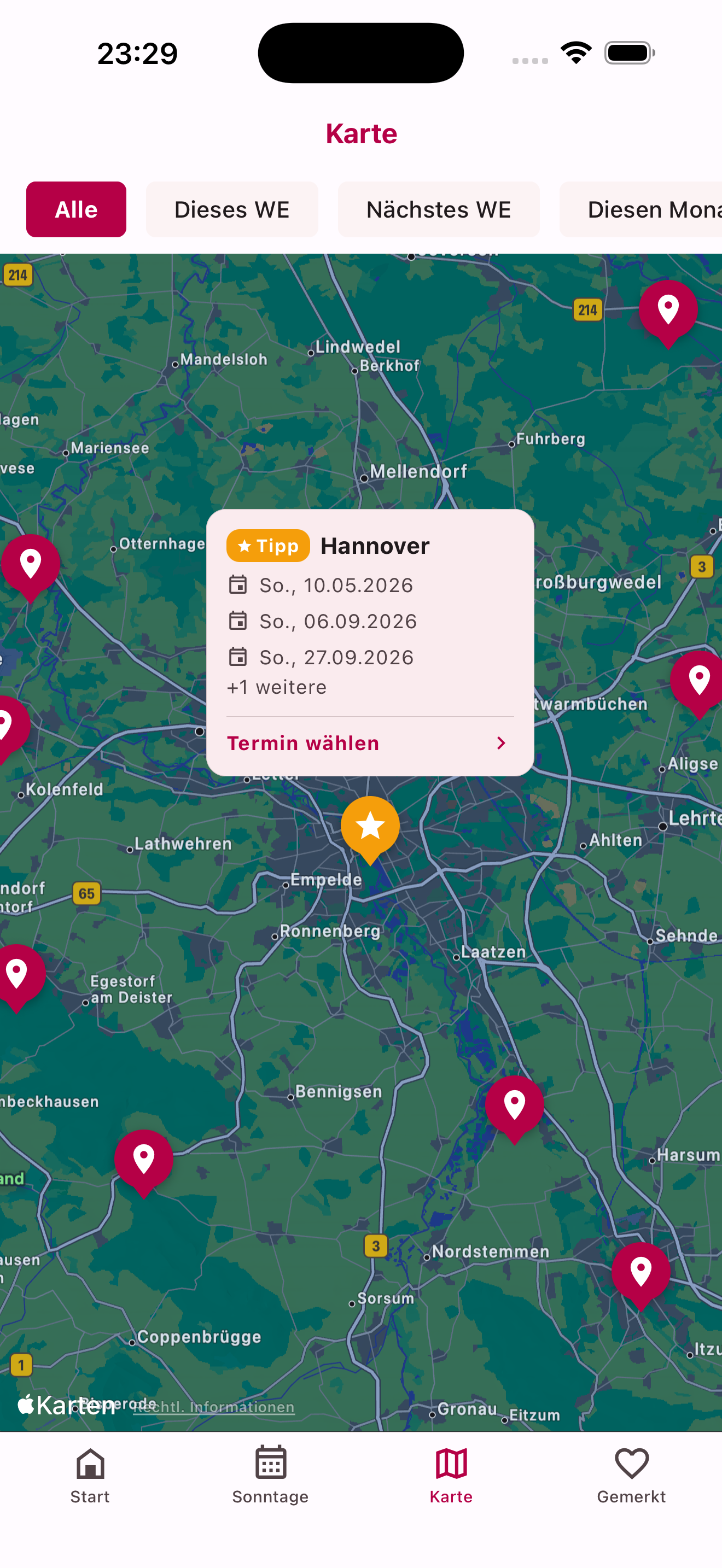 Premium — Hervorgehobene Markierung auf der Karte